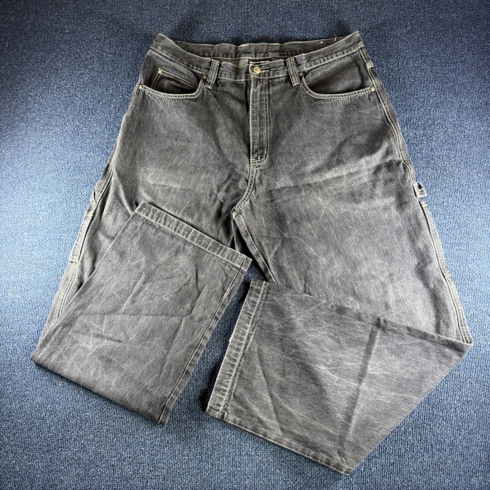 Rocawear Mens Carpenter Jeans Faded Black Y2K Baggy Loose 38x34 Denim Pockets